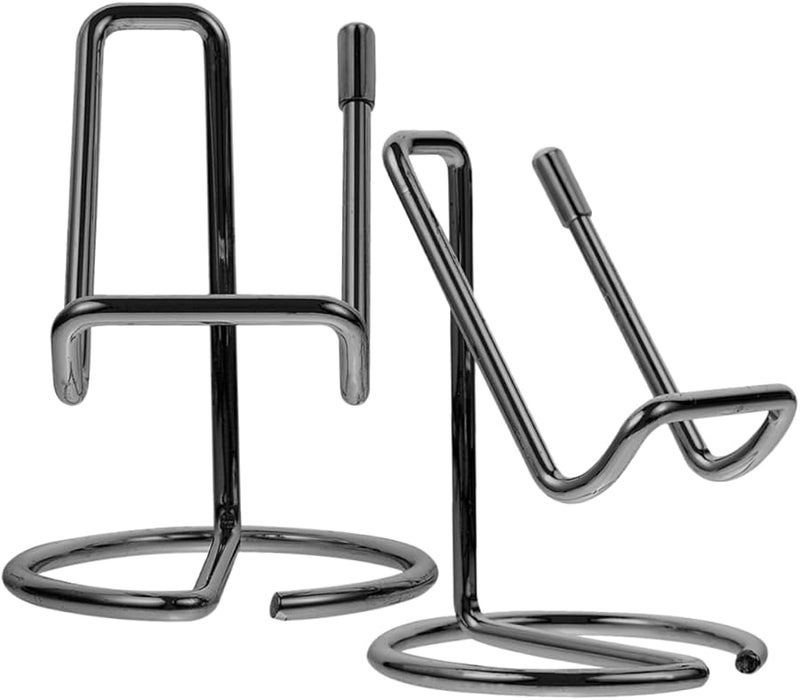 Healifty 2 Pack Portable Non Slip Iron Phone Stand For Desk And Bed Viewing Black - Image 1